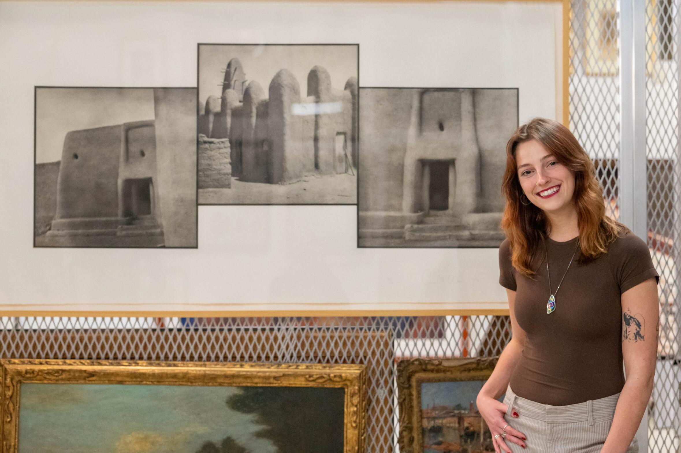 Catherine next to her favorite CMA collection work in the museum's vault