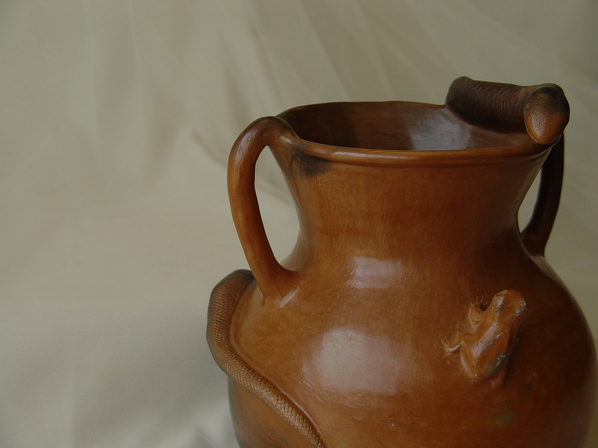 Detail shot of Catawba pottery