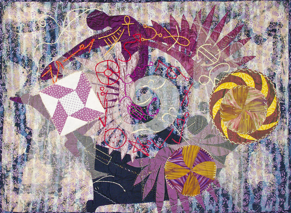 Sun-like motifs on a quilt surface