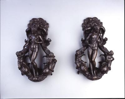 Tiziano Aspetti (Italian, c. 1559–1606) Pair of Batacchi (doorknockers) with Nude Females, c. 1595–1600  