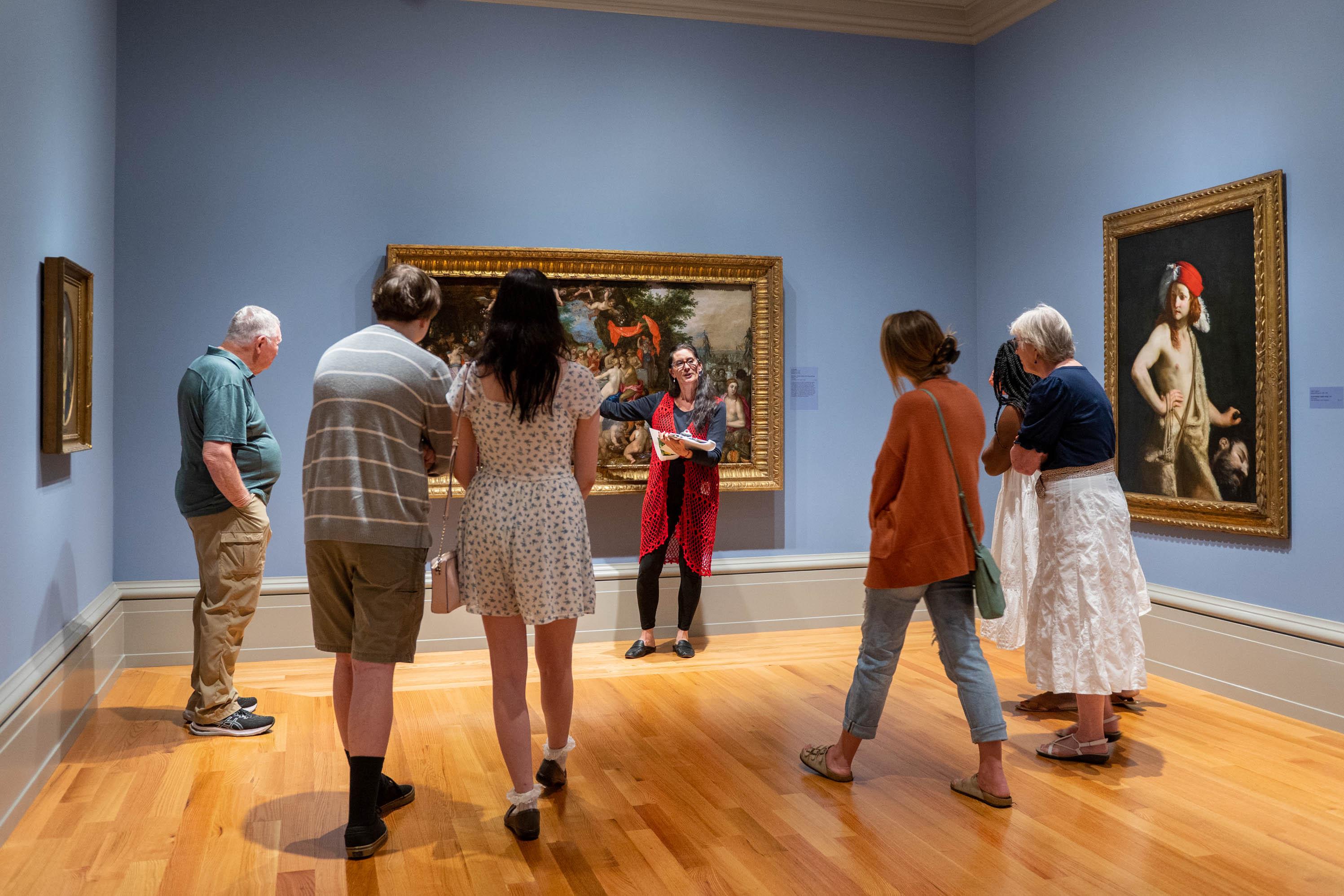 visitors on tour in the collection galleries
